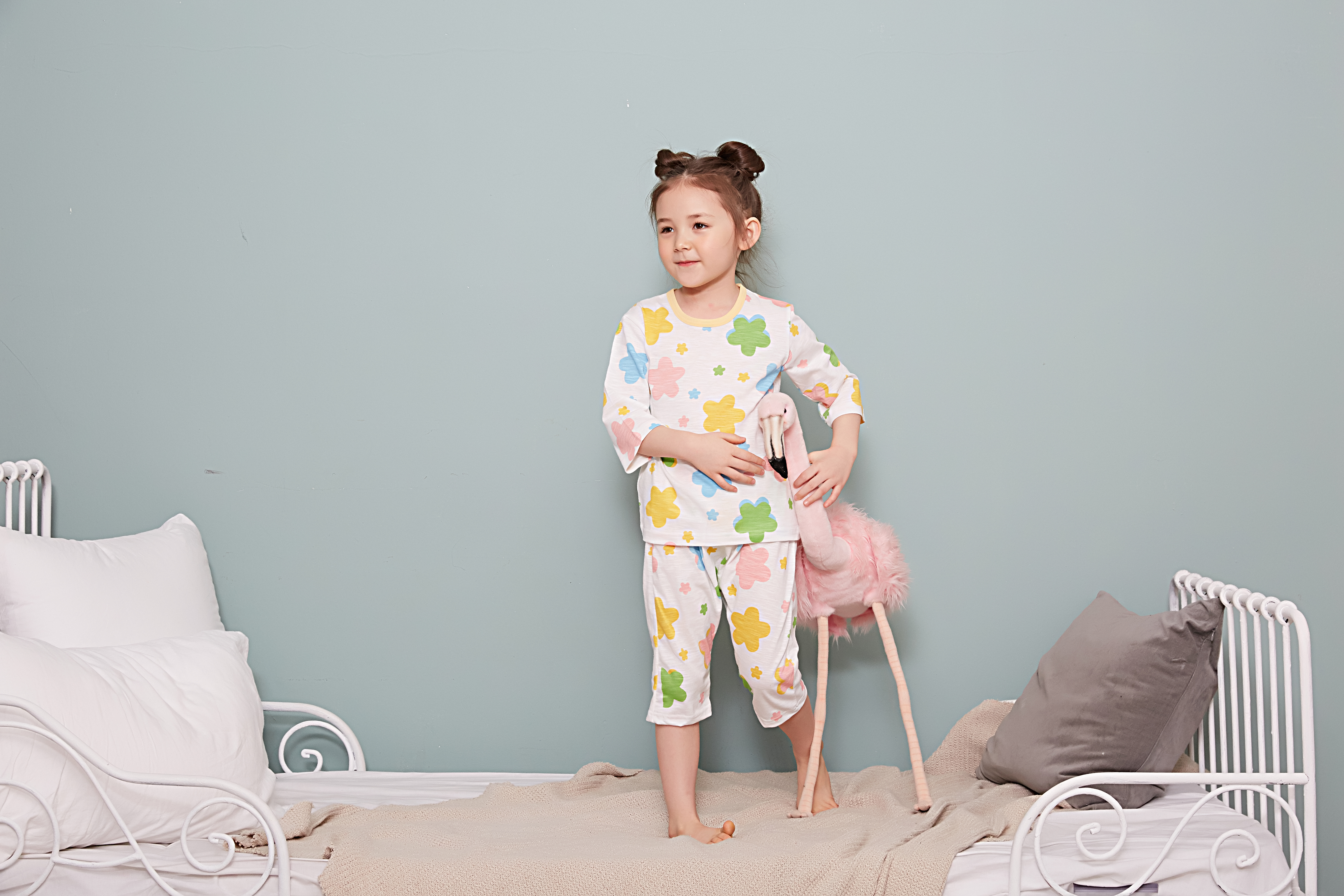 Bộ ngủ lửng cho bé Olomimi Hàn Quốc SS20 Cherry Blossom  - 100% cotton