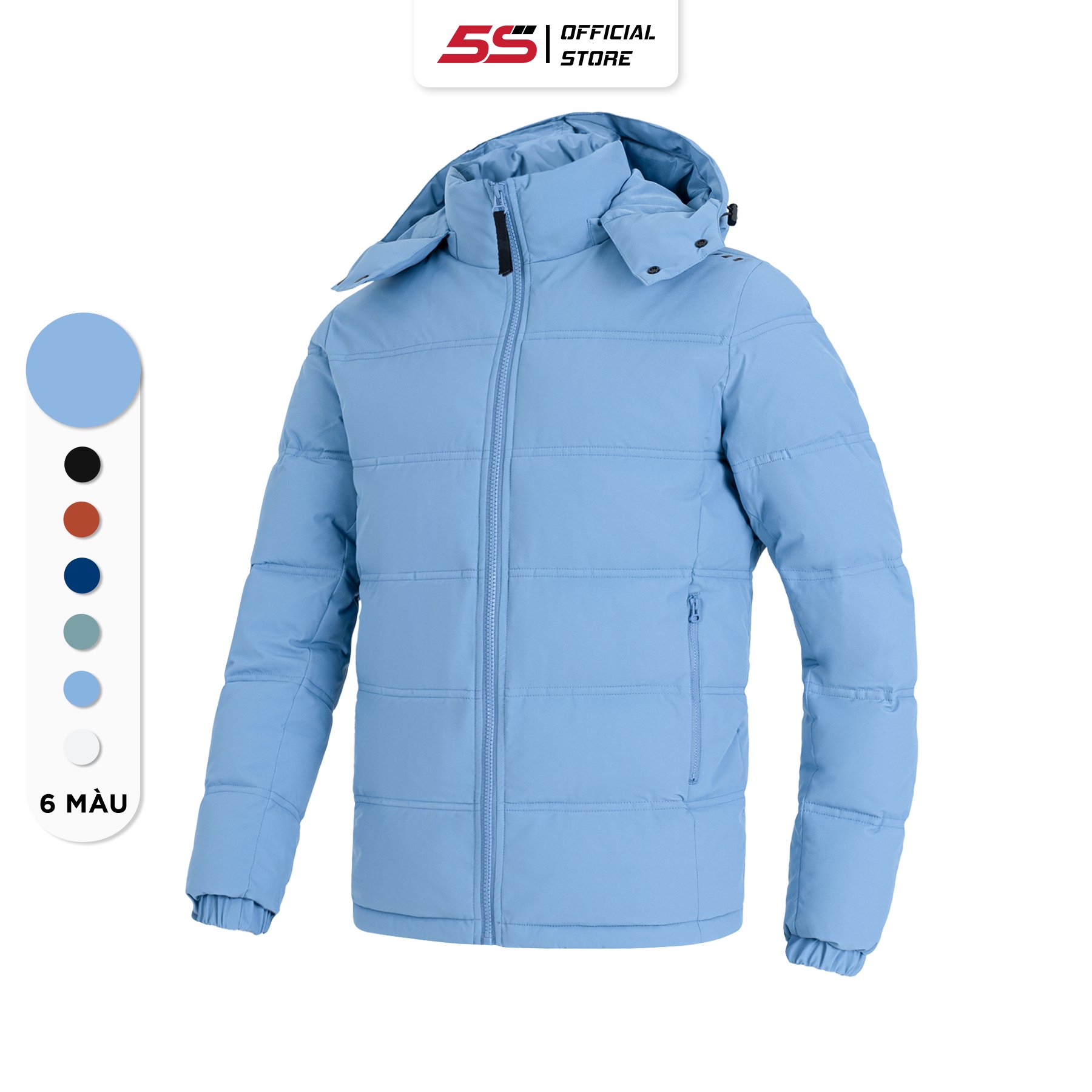 Áo Khoác Phao RUNNING 5S Nhiều Màu, Chần Bông Xay Khử Khuẩn, Mũ Tháo Rời, Dày Dặn Giữ Ấm Tốt