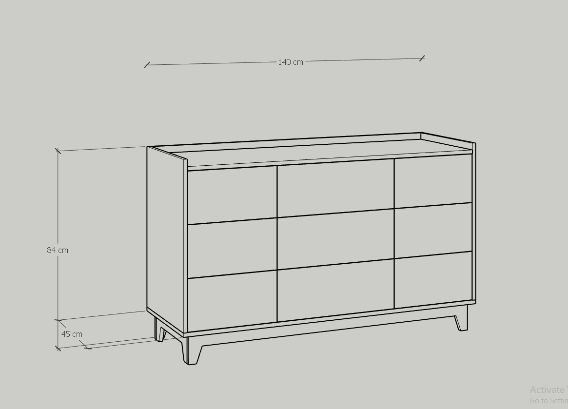 [Happy Home Furniture] KINA , Tủ đựng đồ 9 ngăn kéo , 140cm x 45cm x 84cm ( DxRxC), THK_072