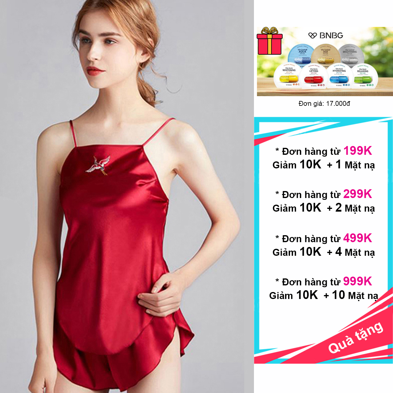 Đồ bộ ngắn mặc nhà 2 dây lụa cao cấp gợi cảm