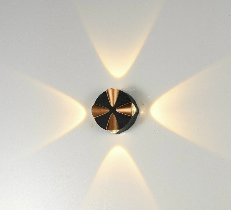 Đèn LED gắn tường hắt tường trang trí ngoài trời Decor Hợp Kim Tĩnh Điện Chống Nước