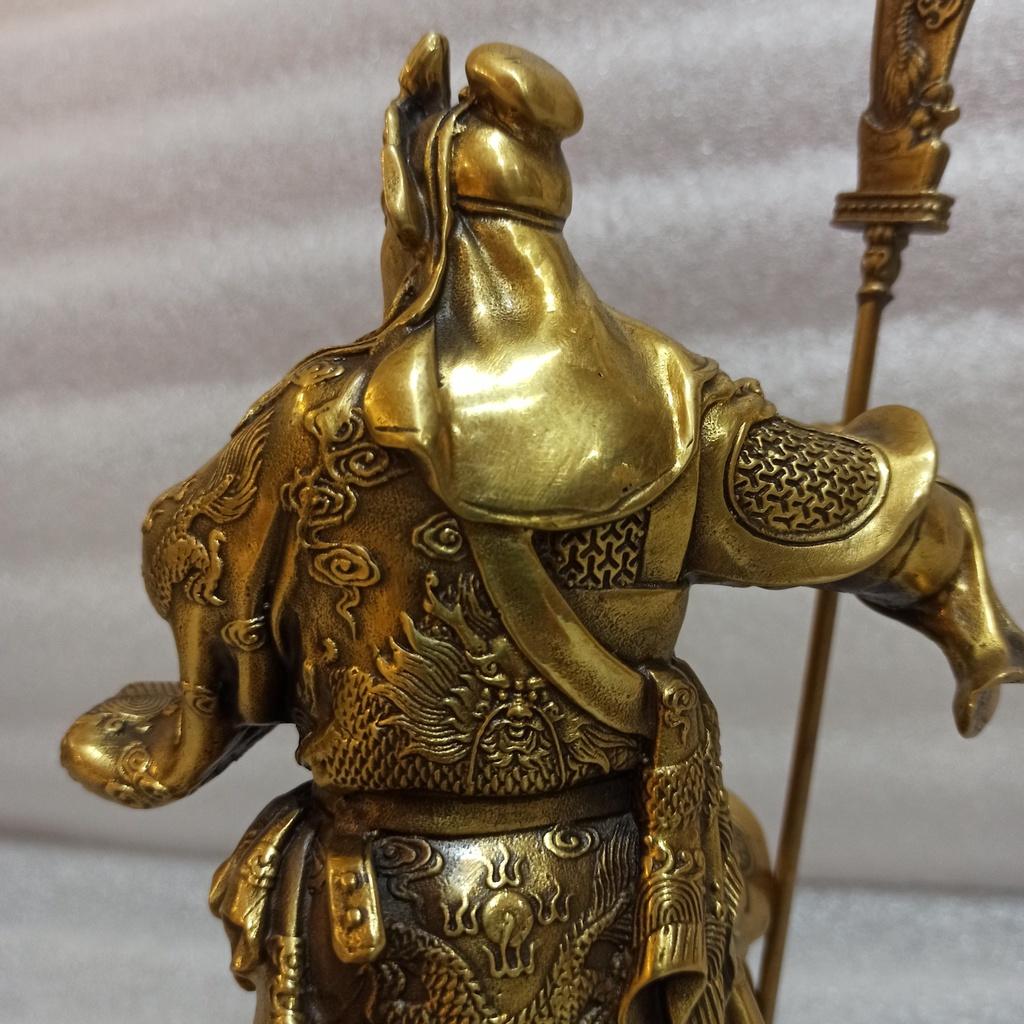 Tượng Quan Công 28cm Bằng Đồng Vàng, Tượng Đồng Phong Thủy, Quà Tặng Phong Thủy, Tượng Quan Vân Trường Đồng Vàng