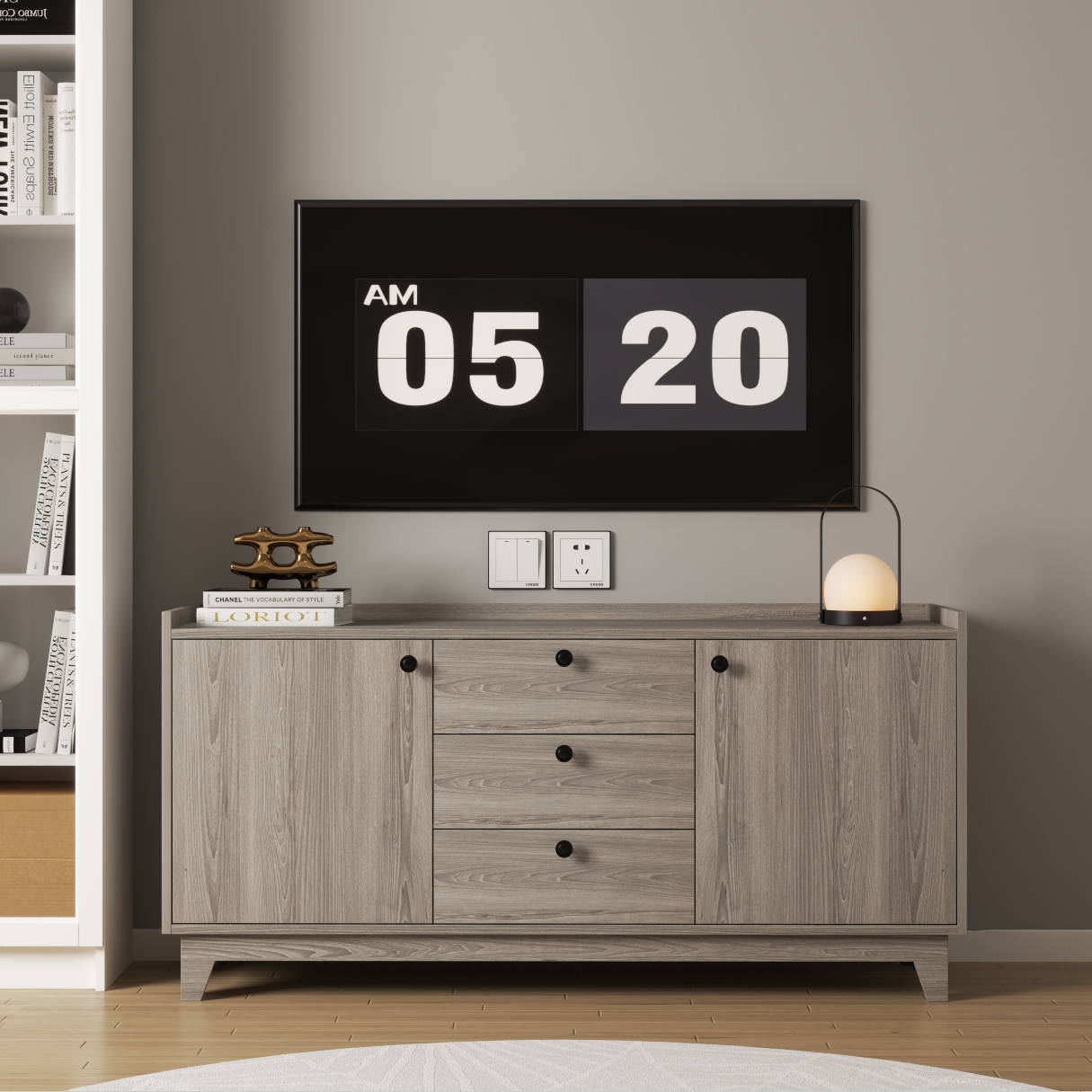 KINA , Kệ ti vi 3 ngăn kéo - 2 cửa mở , 140cm x 40cm x 68cm , KTV_011