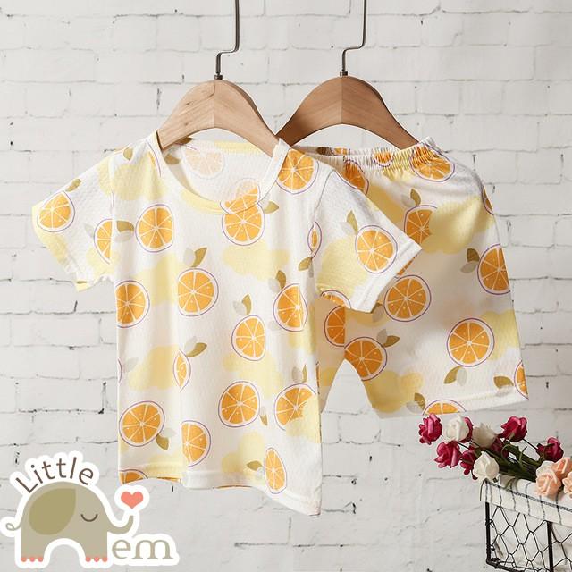 Bộ đồ bé gái Cotton tre cộc tay  _ Orange