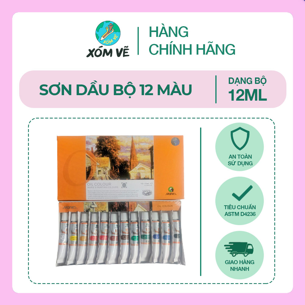 Sơn dầu bộ 12/18/24 màu tuýp 12ml