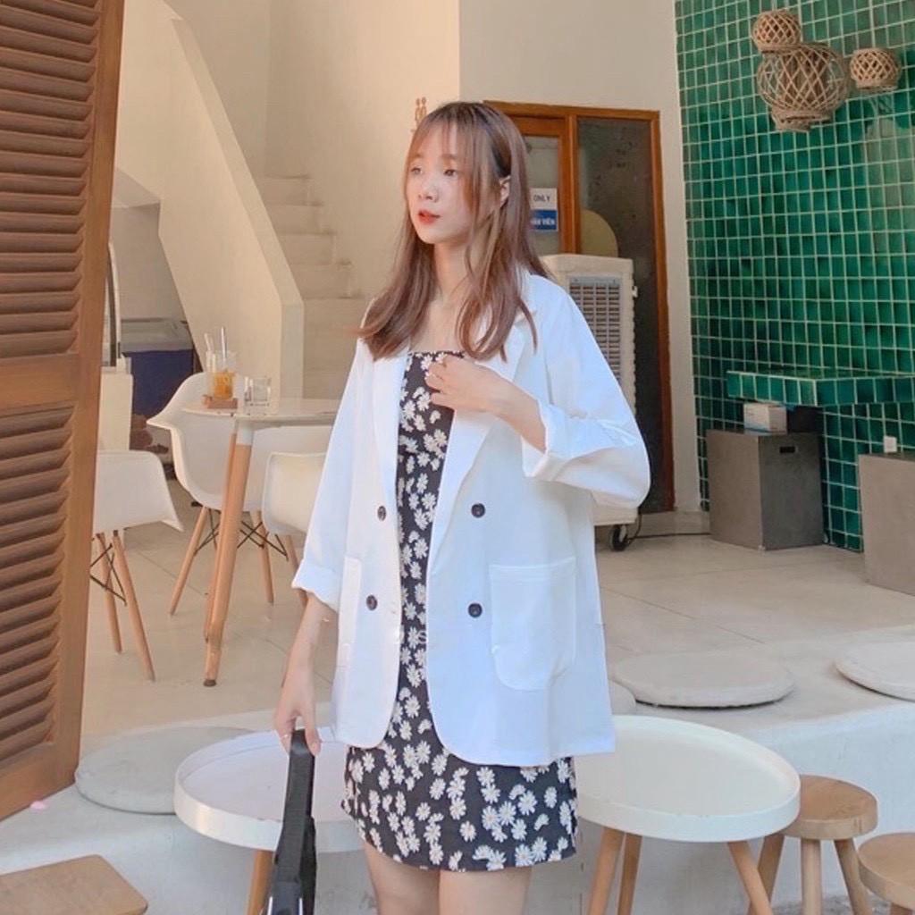 Bộ vest kẻ hot hit (Set gồm áo vest + chân váy