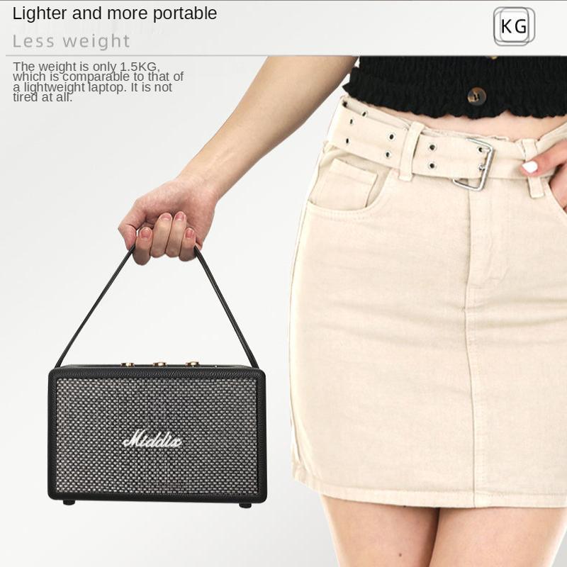 Loa bluetooth phong cách cổ điển bằng gỗ MIDDIX loa siêu trầm di động không dây loa máy tính gia đình chất lượng cao trung tâm âm nhạc caixa de som Màu sắc: Hồng