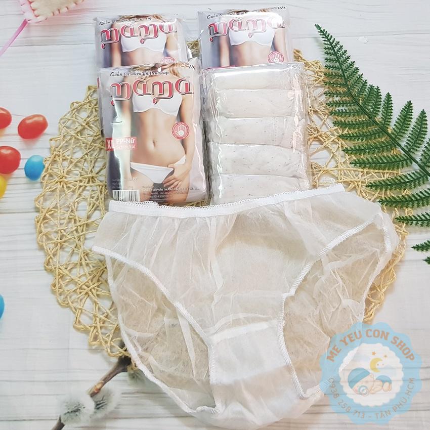 SET 5 Quần lót PP/ COTTON MAMA dùng 1 lần tiện lợi cho mẹ đi sinh hoặc đi du lịch - Quần cotton (TC)