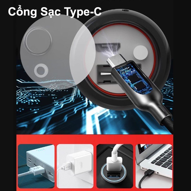 Đèn Pin Cầm Tay Gậy Bóng Chày Chống Thấm Nước. Pin sạc Lithium 2600mAh