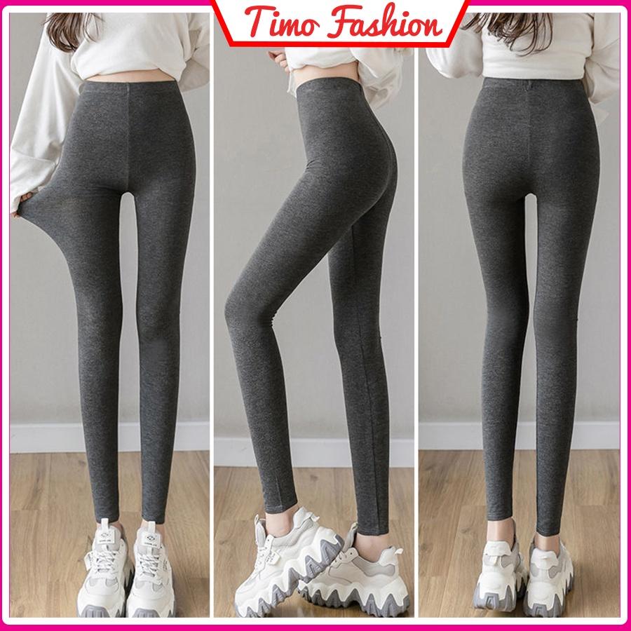 Quần legging nữ, Legging nữ dáng dài cạp cao ôm body dày dặn sexy, quần tập yoga gym co dãn siêu nâng mông bigsize TF002