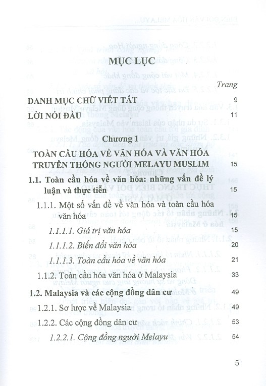 Biến Đổi Văn Hóa Melayu Ở Malaysia Trong Bối Cảnh Toàn Cầu Hóa Văn Hóa