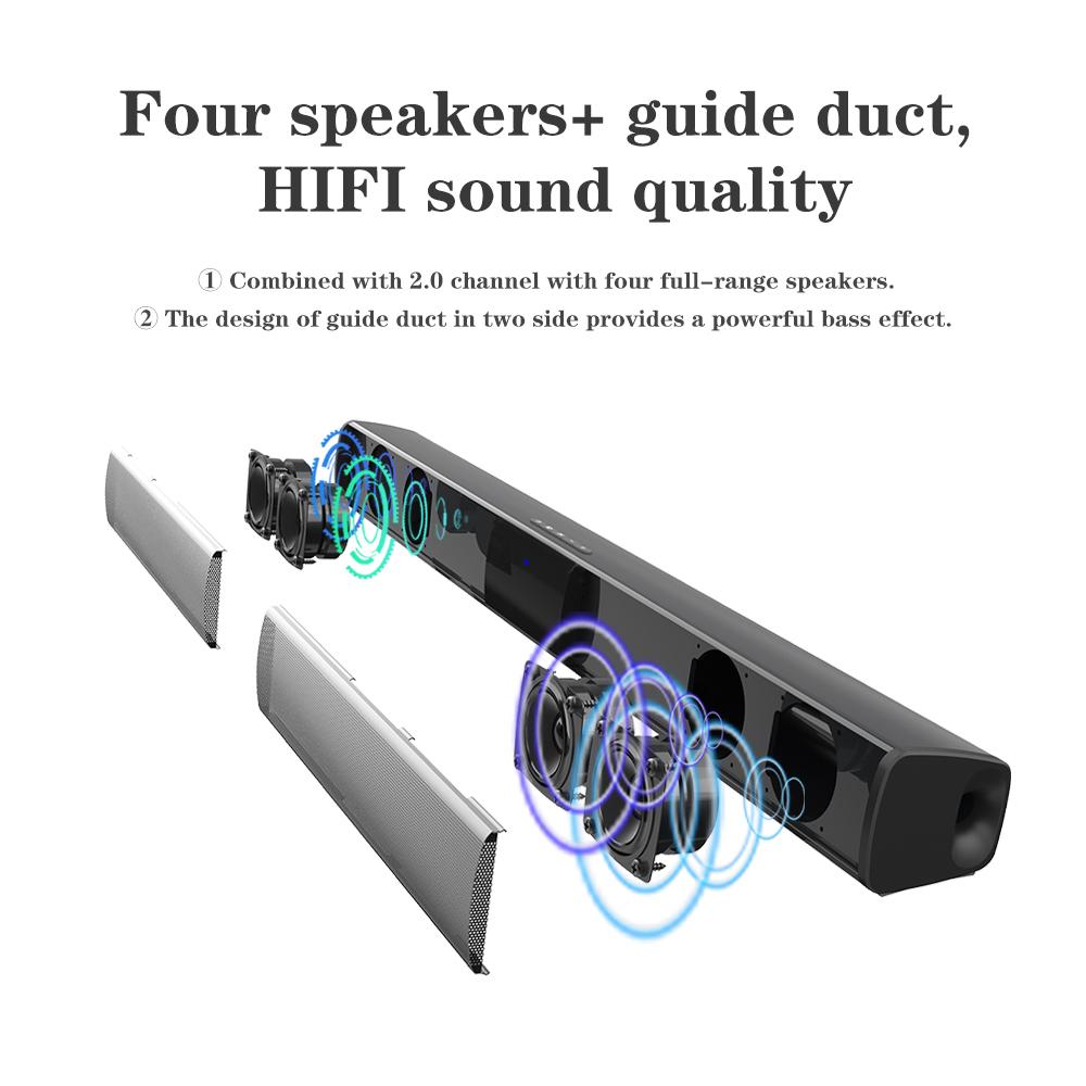 Thanh âm thanh không dây bluetooth hifi loa tv nhà hát sân nhà soundbar cho sản phẩm di động pc pc 3,5mm Color: 330X50X50mm BS28A