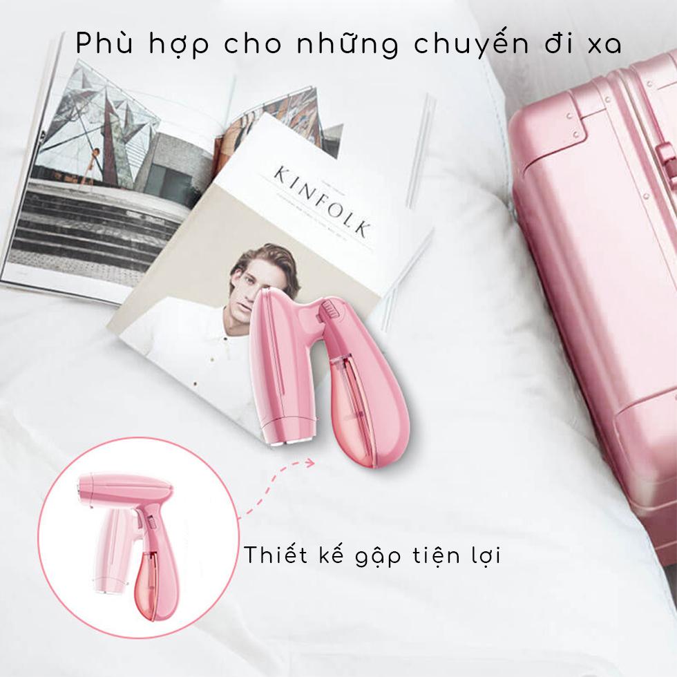 Bàn Ủi Hơi Nước Cầm Tay Du Lịch Công Tác Màu Hồng KW0001