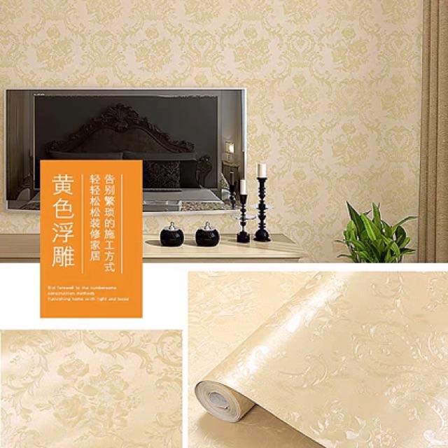 10m giấy dán tường hoạ tiết 3D nhiều màu keo sẵn khổ 45 cm