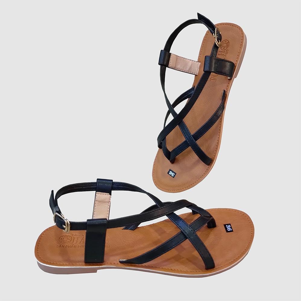 Giày Sandal Nữ Quai Dây Mảnh Đế Bệt HÀ NAM Da Bò Thời Trang Cao Cấp DNU2075