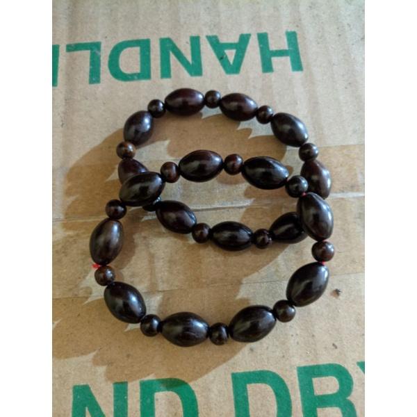 Vòng tay gỗ nữ thời trang hạt xoan 10 ly - Trắc màu đen nhiều kiểu dáng mới