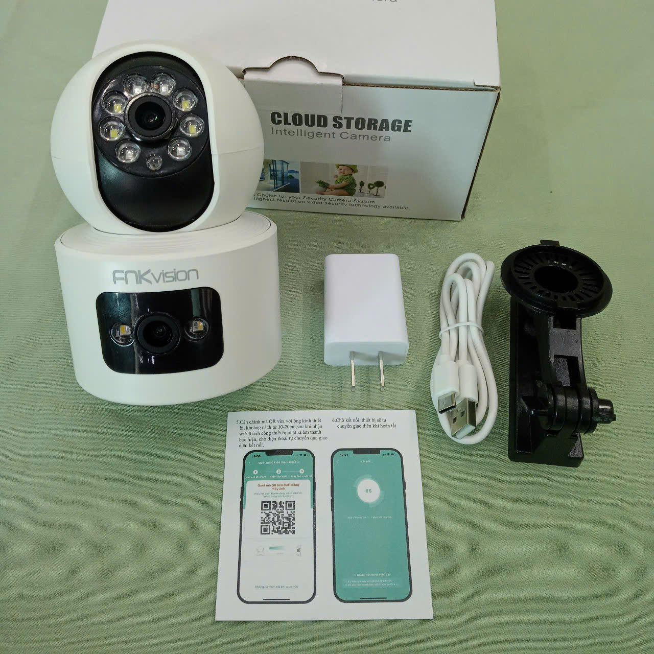 Bộ Camera Wifi IP 2 Mắt 8MpX Siêu Nét: Xem 2 Khung Hình, Xoay 360, Đàm Thoại &amp; Báo Động