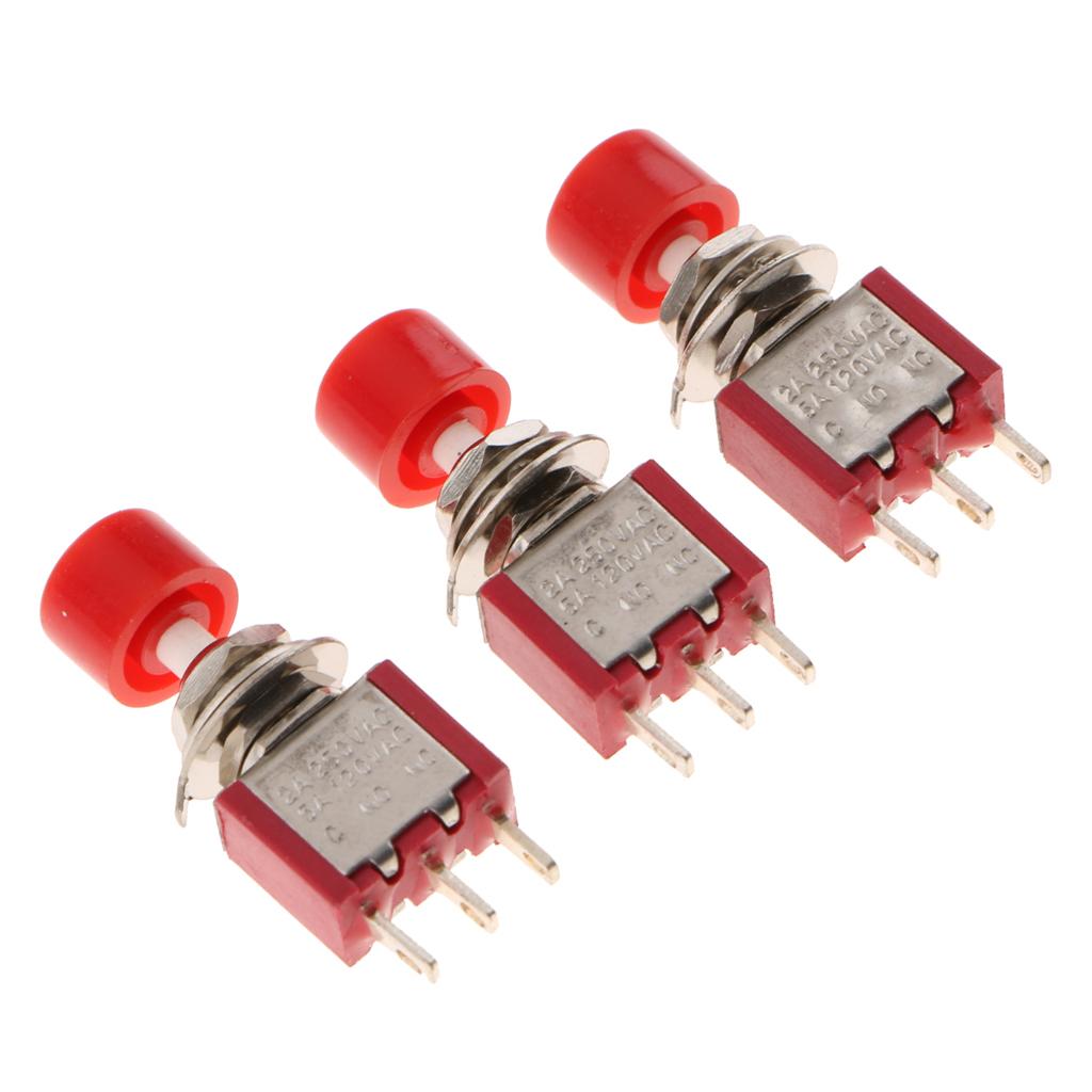 3x AC250V 2A C-NO-NC 2 Position 3 Terminals Toggle Switch w Waterproof Boot