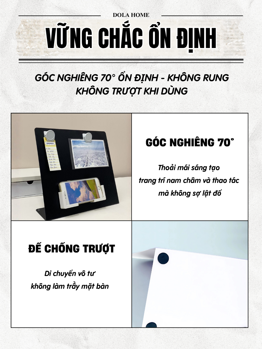 Bảng Từ Tính Kim Loại Dola Home – Nhỏ Gọn, Ghi Chú Viết Xoá Dễ, Decor Góc Làm Việc Aesthetic