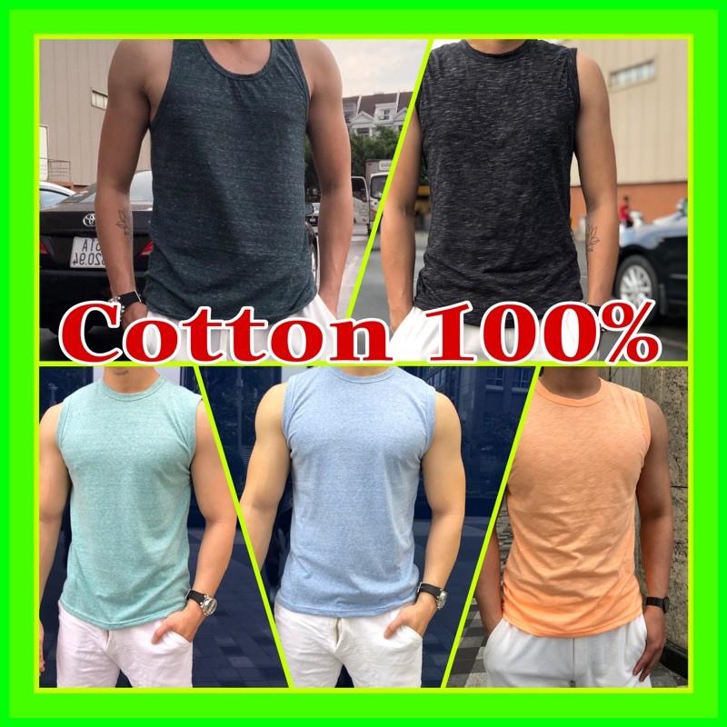 Áo Ba Lỗ Áo Sát Nách Nam Tanktop Cotton 100% siêu mềm mịn mát mẻ hơn 25 màu