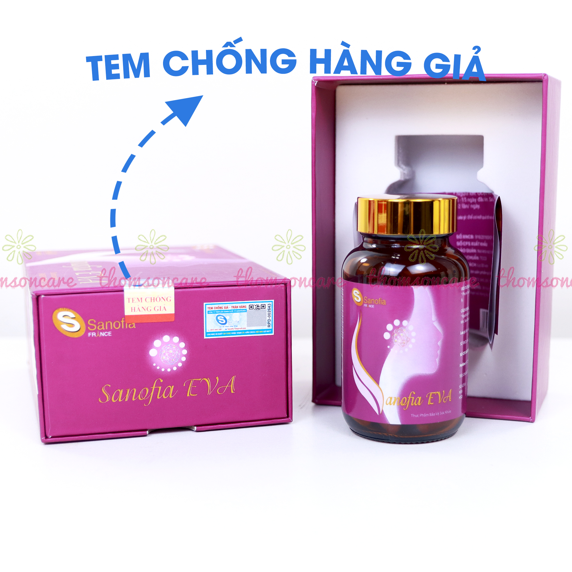Combo viên uống nội tiết tố cho người bị mụn, nóng trong - Esunvy 30v, Sanofia Eva tím 30v, DHC Kẽm 30v -Giúp làm chậm quá trình lão hóa da ,đẹp da, giảm mụn và bổ sung kẽm cho cơ thể - Thomsoncare