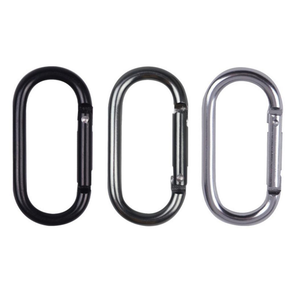 10x Locking Carabiner Clip Snap Hook Spring Karabiner Small Keychain Black