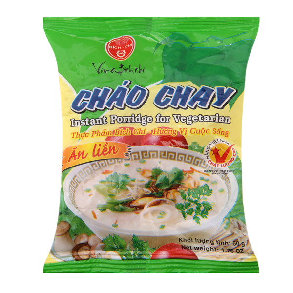 Thùng 50 Gói Cháo Chay Ăn Liền Bích Chi (50g/Gói)