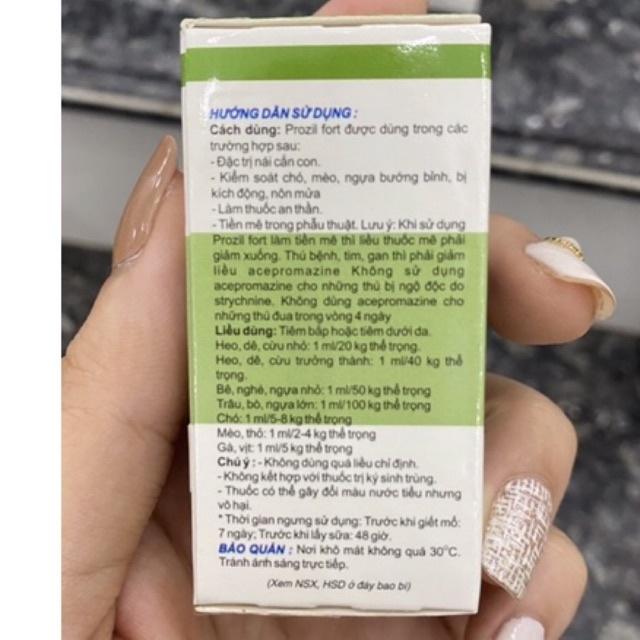 1 lọ PROZIL FORT 50ml an thần chống co giật dành cho trâu bò lợn chó mèo