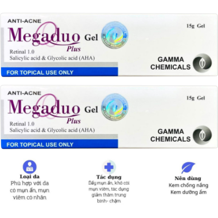 Megaduo Gel 15g - Giảm Mụn Trứng Cá, Ngừa Thâm, Mờ Sẹo, Dưỡng Da - Gam ma