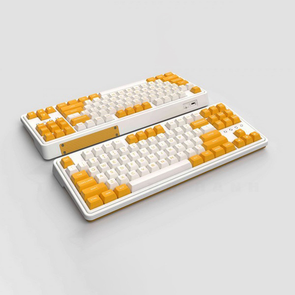 Bàn phím cơ FL-Esports CMK87SAM Banana Yellow White 3 Mode - Hàng chính hãng