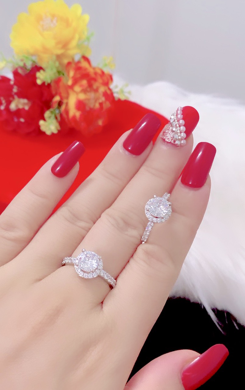 Nhẫn nữ đính xoàn mạ bạch .kim cao cấp P659