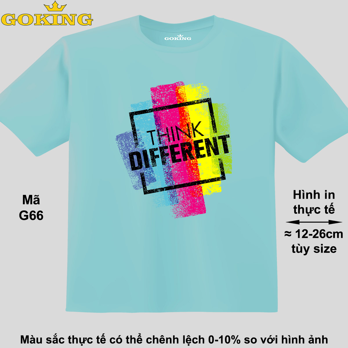 Think Different, Mã G66. Áo Thun Đẹp Cho Cả Gia Đình. Áo Phông Hàng Hiệu Goking, Công Nghệ In Nhật Bản Siêu Nét. Form Unisex Cho Nam Nữ, Trẻ Em, Bé Trai Gái - Biển, Vải Thun Lạnh - 8