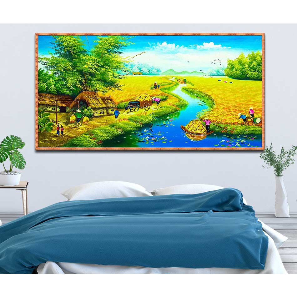 Tranh canvas treo tường làng quê Việt Nam - QVN007