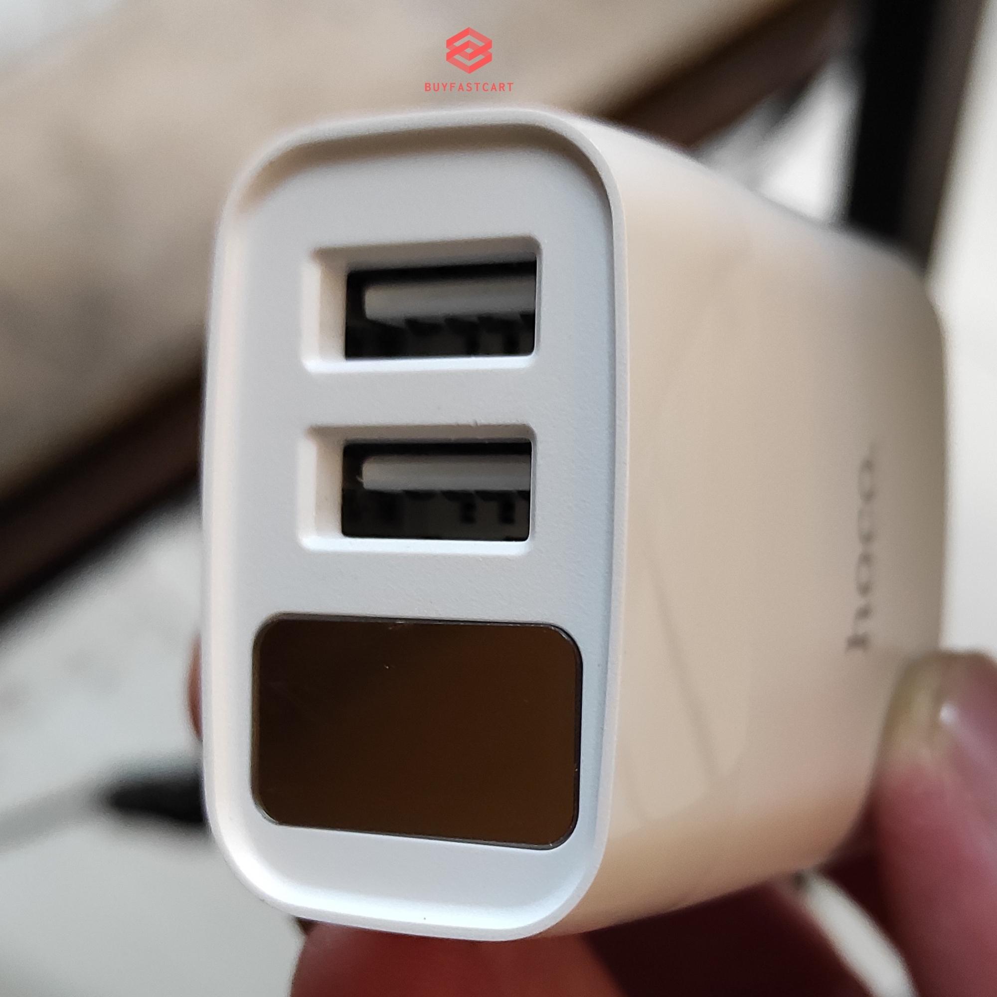 Bộ Củ Cáp Sạc Nhanh hoco 2.4A Có Báo Đèn Led Dành Cho Các Dòng Smartphone -Hàng Chính Hãng