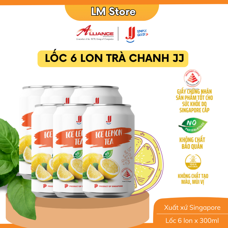 Lốc 6 Trà Chanh JJ - Thương hiệu Singapore