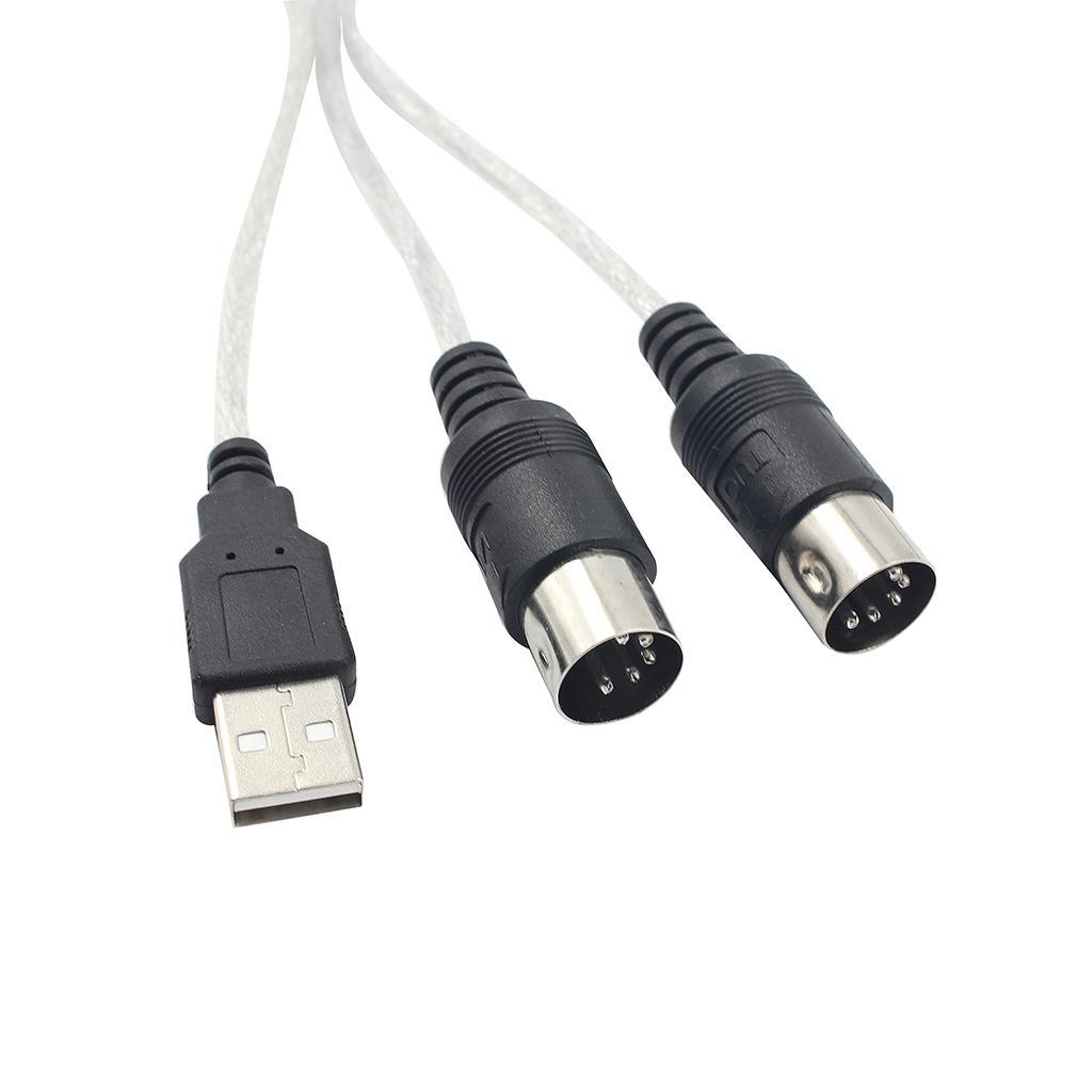 MIDI to USB Interface Cable Cord Converter PC to Music Keyboard Adapter