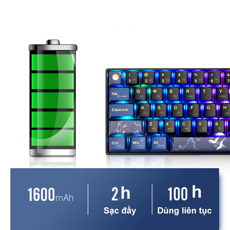 Bàn phím cơ không dây newmen GM610-Pro - Hàng Chính Hãng