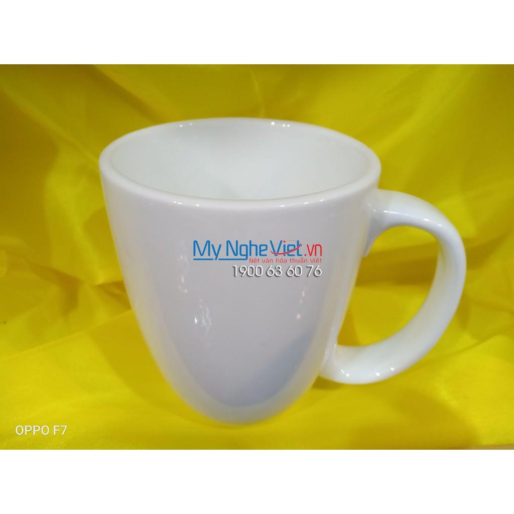 Ly sứ Bát Tràng Latte Màu Trắng MNV-LS008