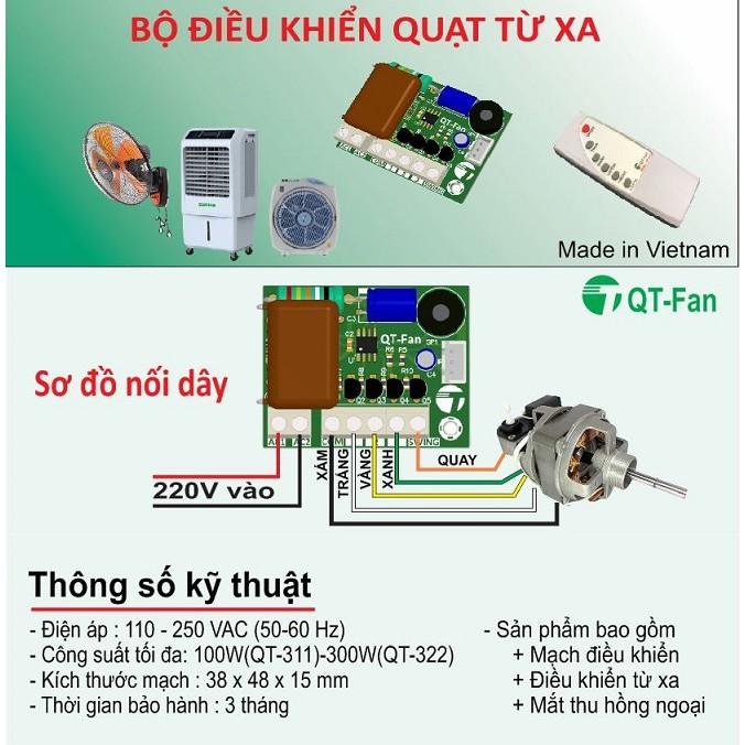 Mạch quạt máy điều khiển từ xa QT-311