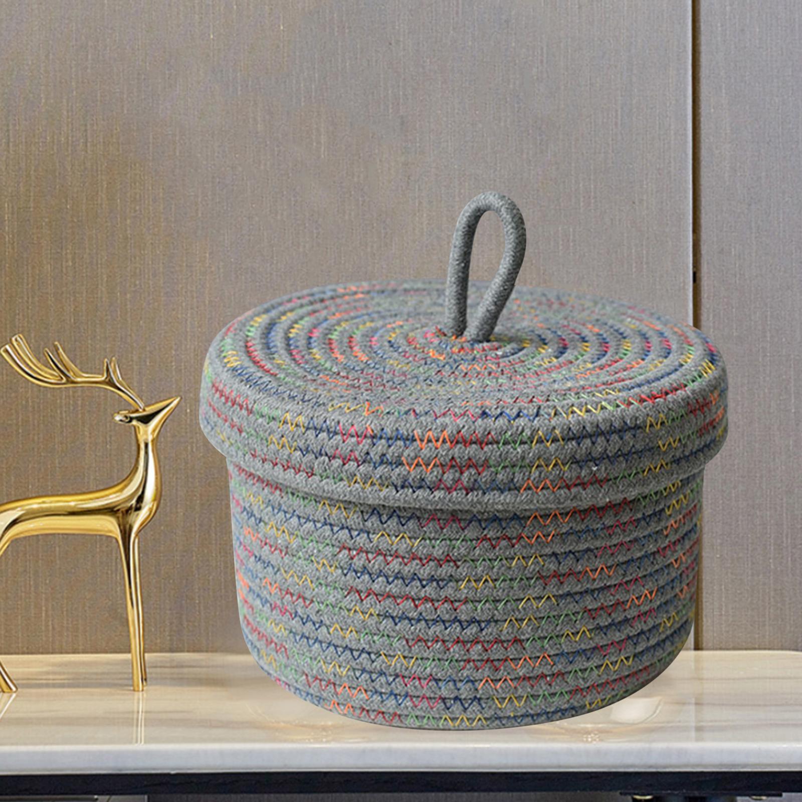 Storage Basket Bins, Shelf Baskets with Lids Organizing Gifts Toys Jewelry