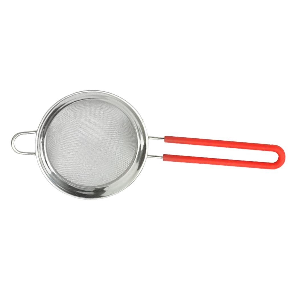 Stainless Steel Kitchen Fine Strainers Tea Fine Mesh Strainers Juice Egg Filter Sieve Colander Sets Wire Filter Mesh For Tea Coffee Food Rice Vegetable With Handle