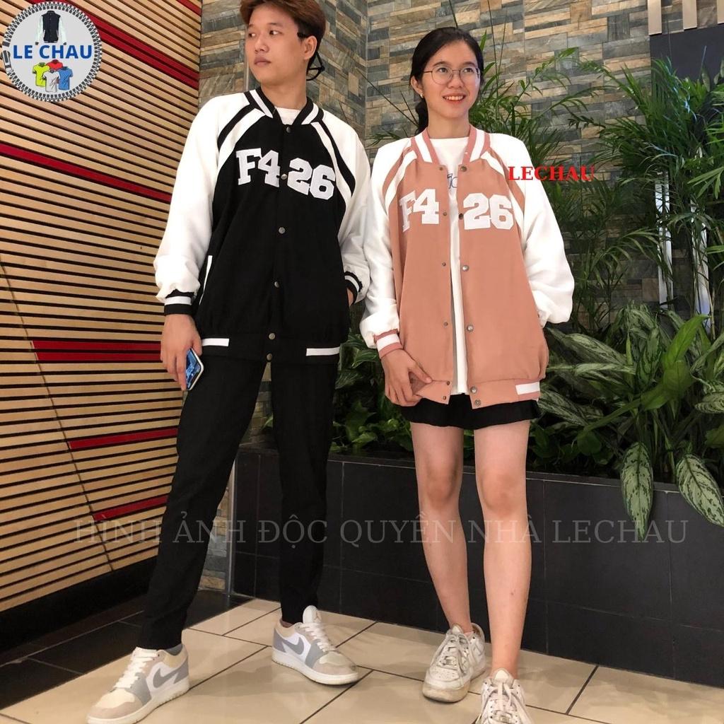 Áo Khoác Da Unisex Form Rộng F426 Bomber Jacket Nam Nữ Phong Cách Varsity Streetstyle Hottrend Chất Vải Xịn Đẹp
