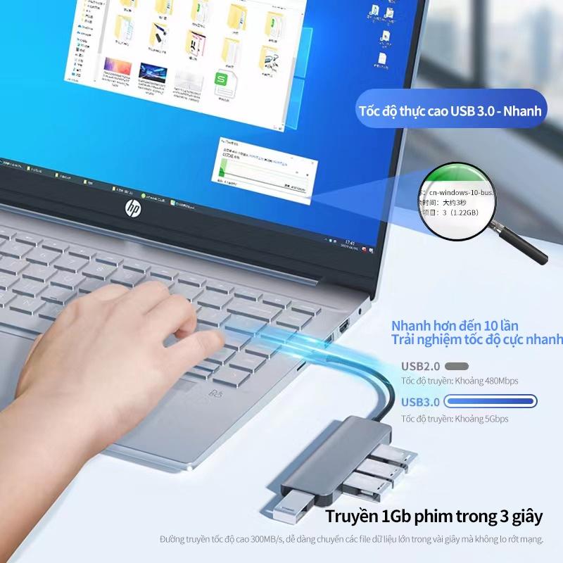 Thiết bị kết nối đa cổng cắm hub 4 trong 1 thích hợp cho Apple Macbook USB 4KHDMI Cổng kết nối đa năng Truyền tốc độ cao