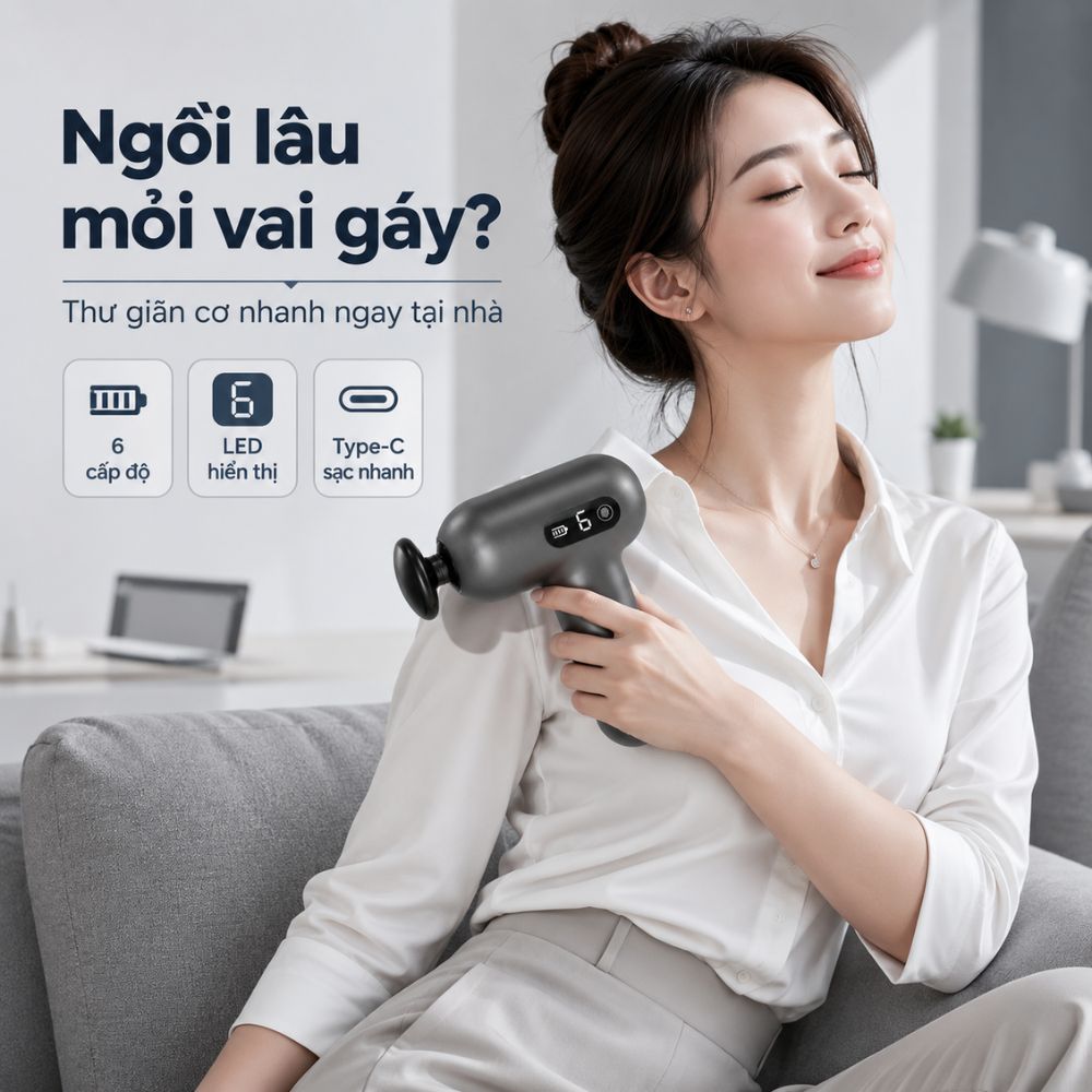 Súng Massage Cầm Tay Kachi MK454 – Giải Pháp Thư Giãn Cơ Chuyên Sâu & Thông Minh - hàng chính hãng