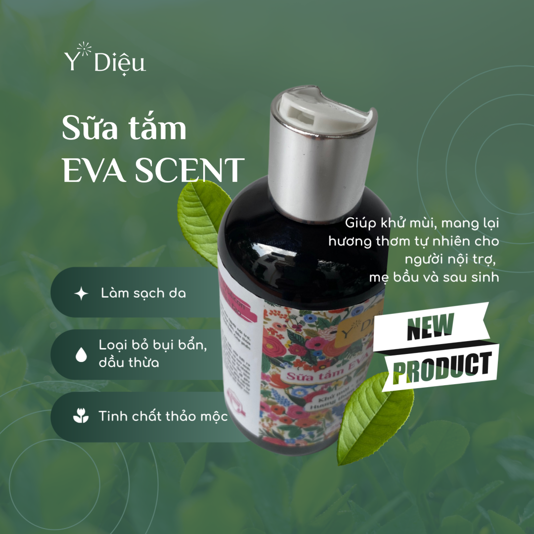 Combo 3 Sữa tắm Eva Scent, Khử mùi - Tái tạo Hương thơm tự nhiên, Tinh chất thảo mộc - Chai 250ml x 3