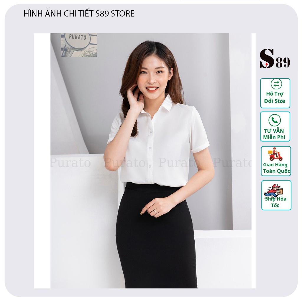 Áo công sở màu trắng nữ không nhăn, không lộ có ngắn tay và dài tay, cổ đức