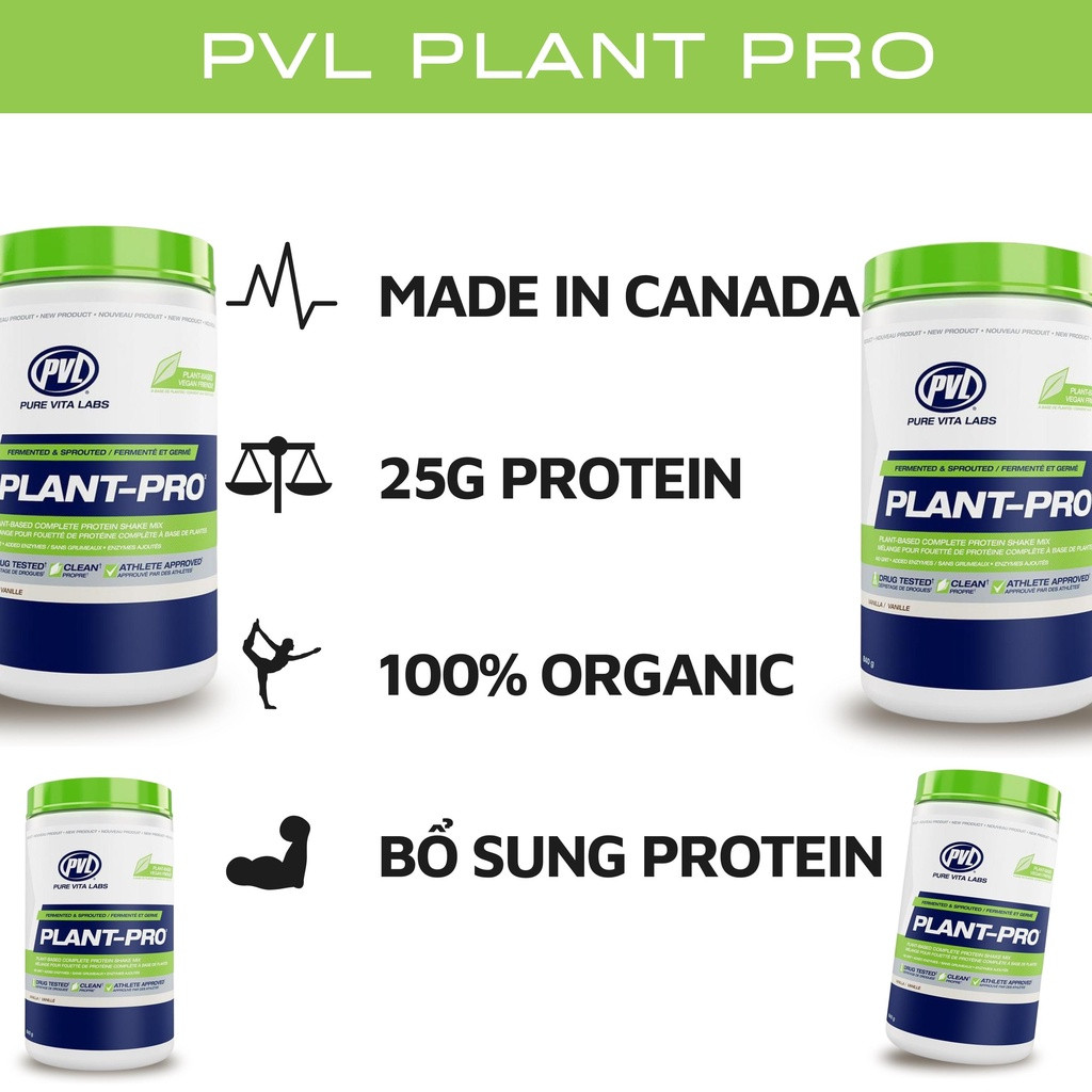 Protein Thực vật Whey Plan Pro Sữa Dinh Dưỡng Bổ Sung Protein Và Lợi Khuẩn Từ Thực Vật PVL WHEY PLANT PRO 840 GRAM