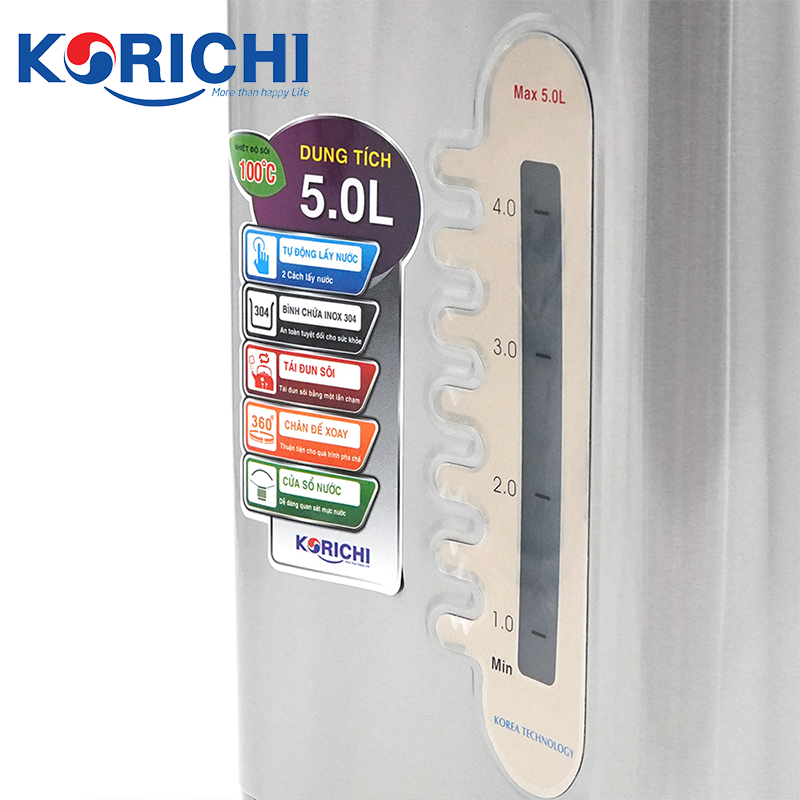 Bình thủy điện Korichi - KRC-5250 - 5L 730W - Bảo hành 12 tháng - Hàng chính hãng