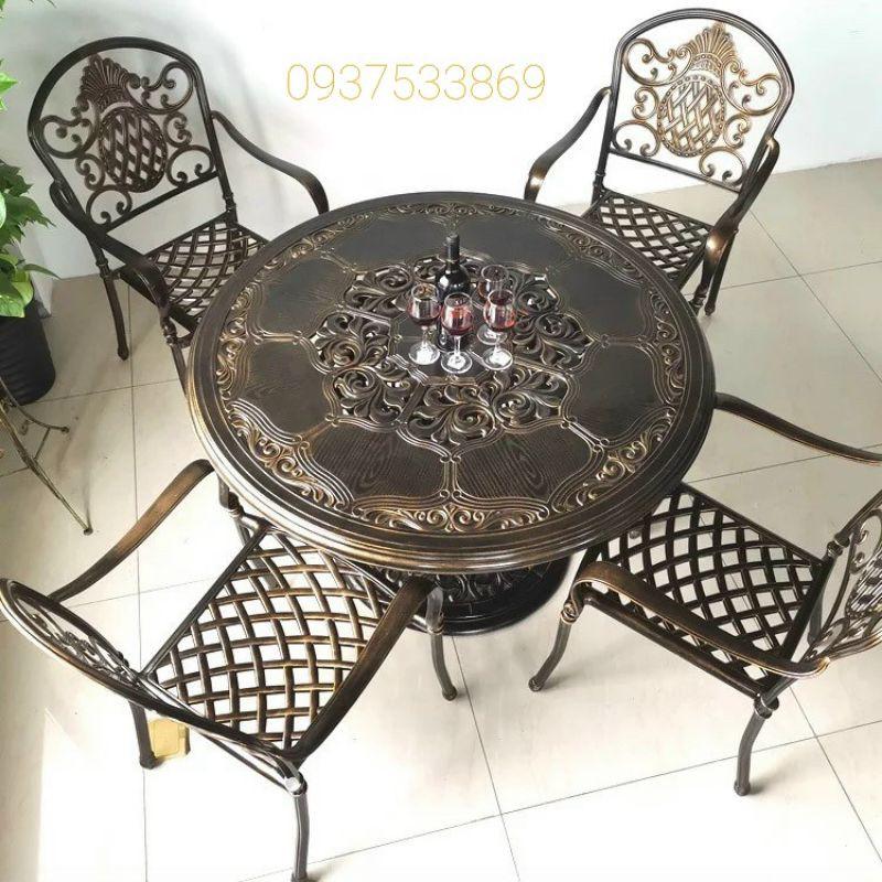 Bàn ghế sân vườn, bàn ghế ngoài trời, bàn ghế nội thất nhôm đúc