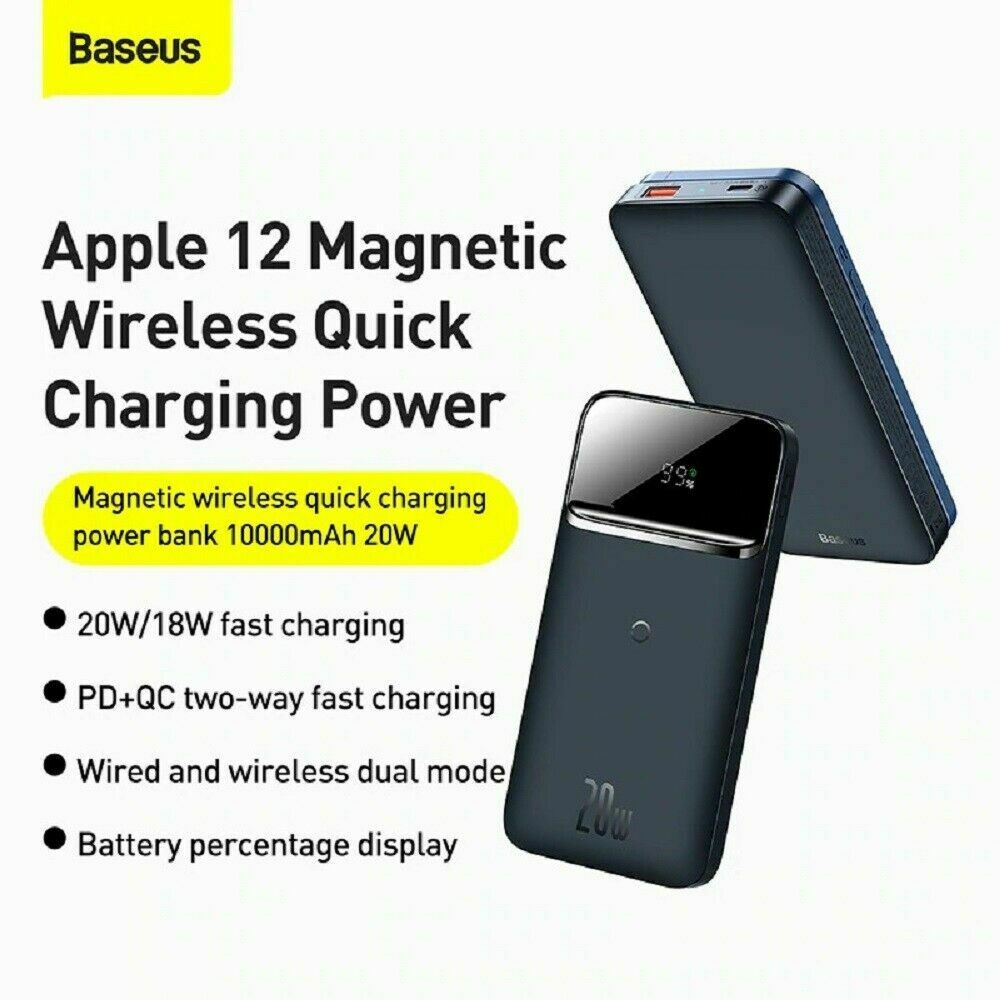 Pin dự phòng sạc không dây tích hợp nam châm Baseus Magnetic Wireless Quick Charging Power Bank (10000mAh) - Hàng chính hãng